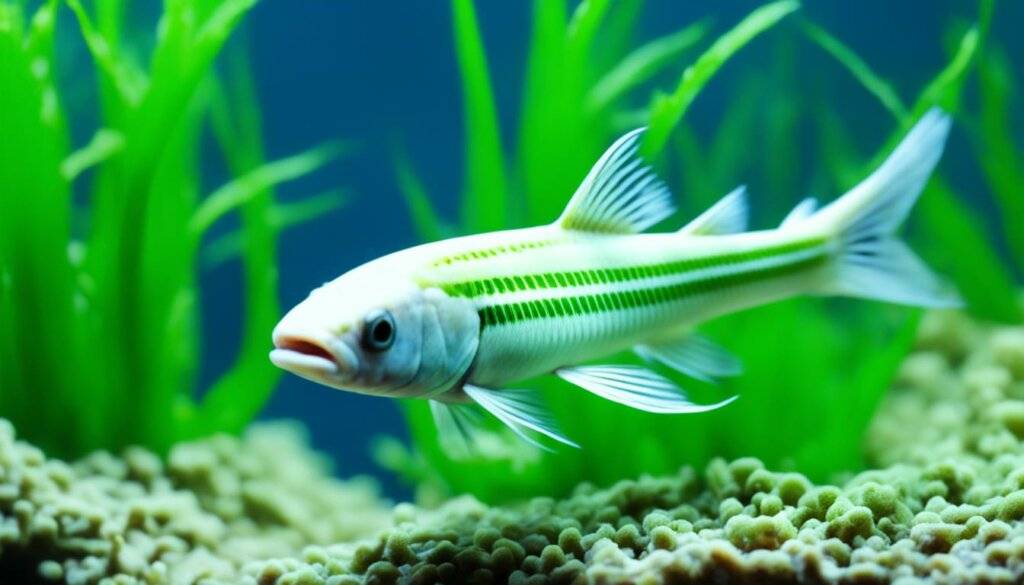 Siamese Algae Eater grazing on algae